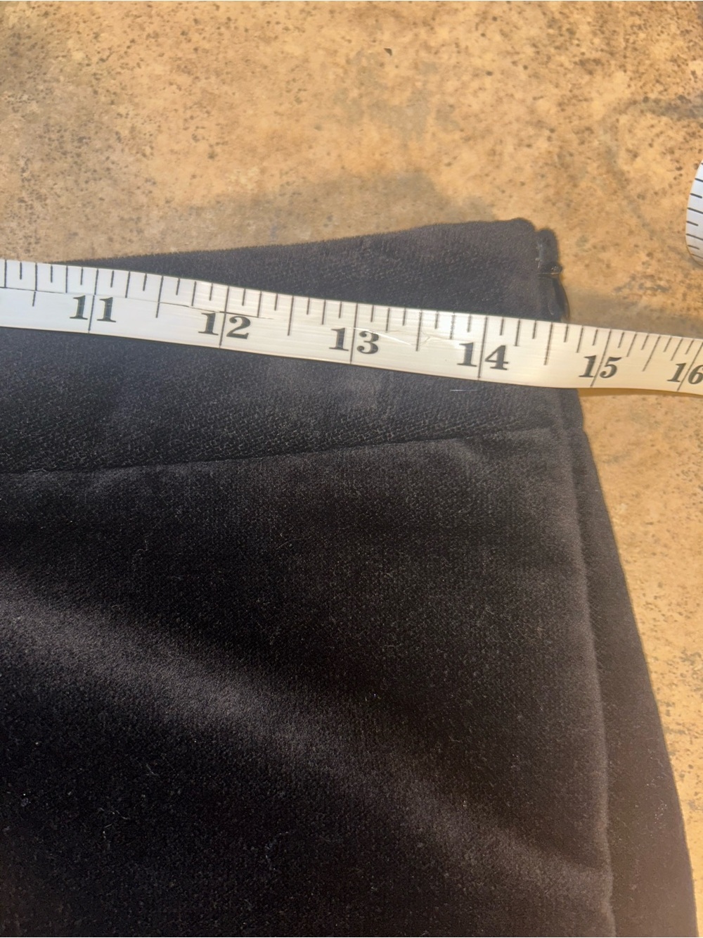 Talbots Pants - black velvet flat front skinny w/ankle slits - Picture 10 of 12